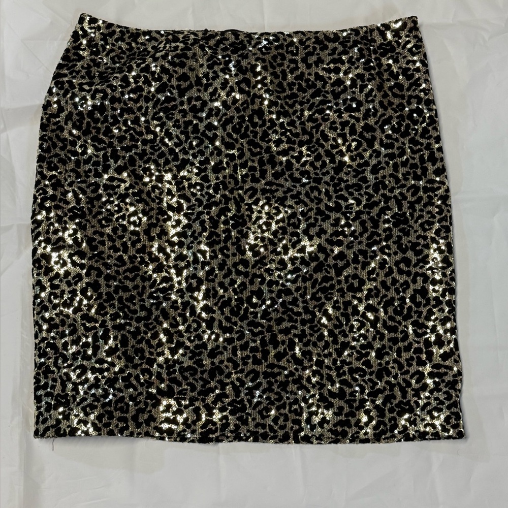 Alberto Makali Black and Gold Sequin party Pencil mini Skirt size 10
